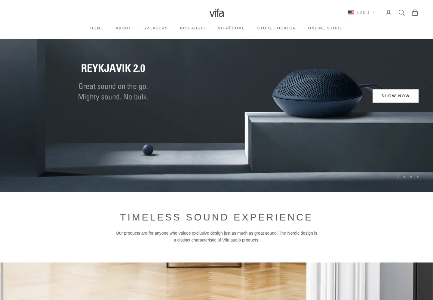 Captured homepage of vifa.dk in the current scan