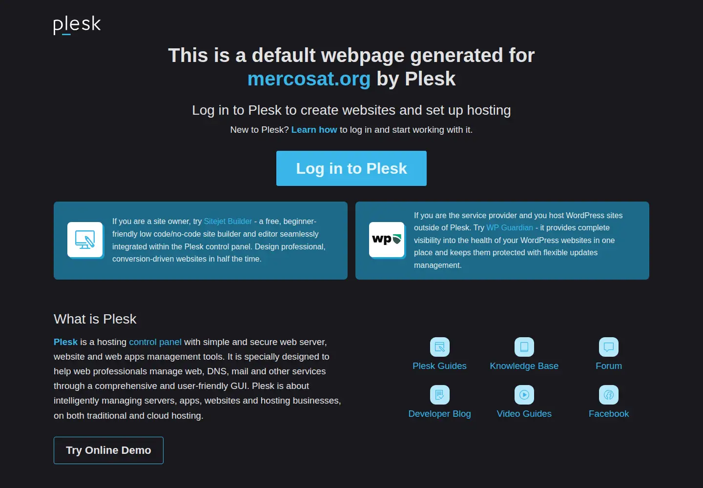 Screenshot of mercosat.org