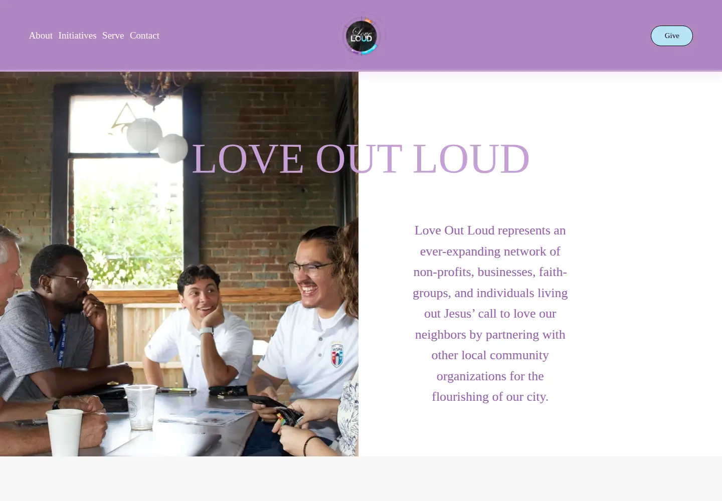 Screenshot of loveoutloudws.com