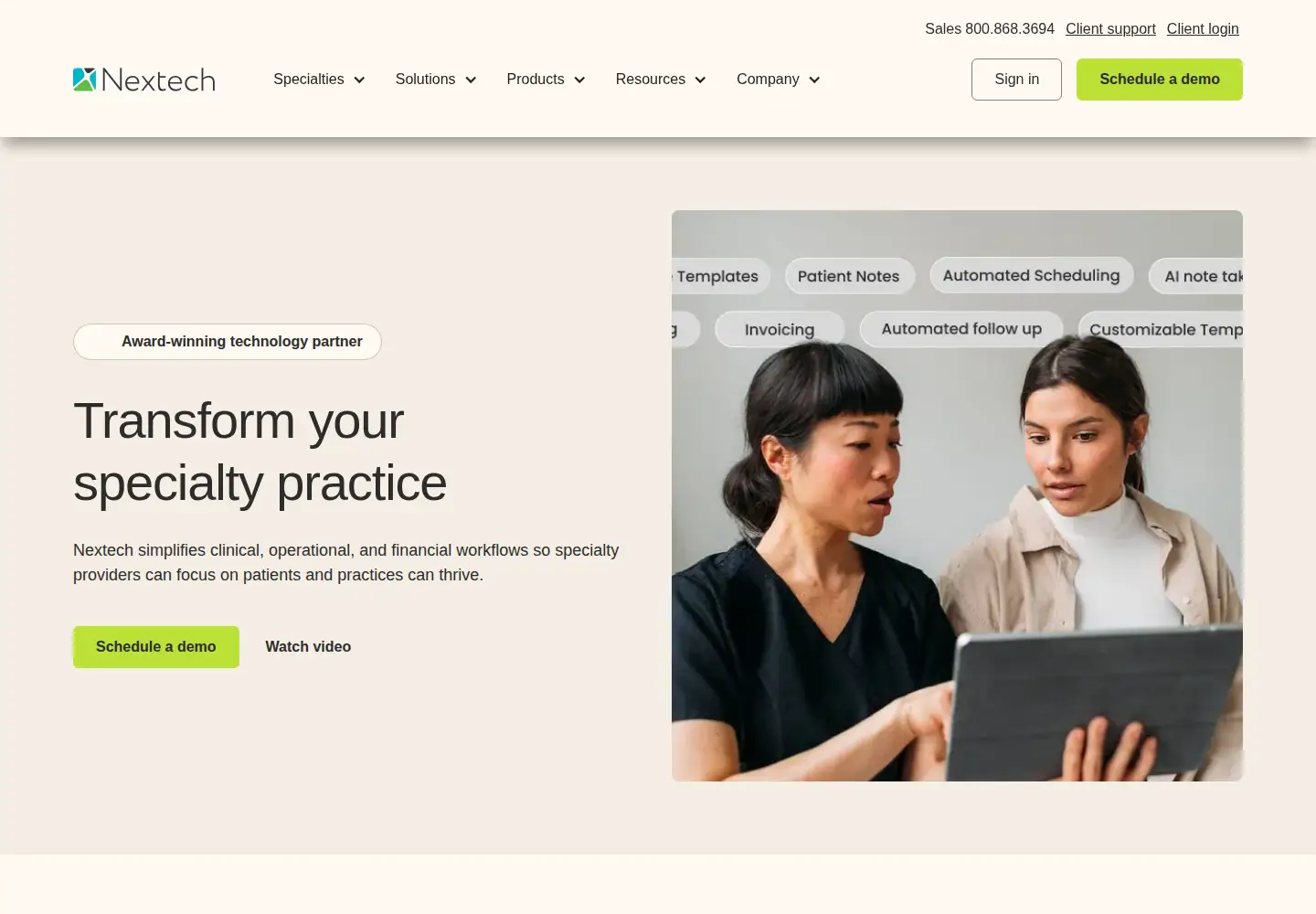 Screenshot of nextech.com