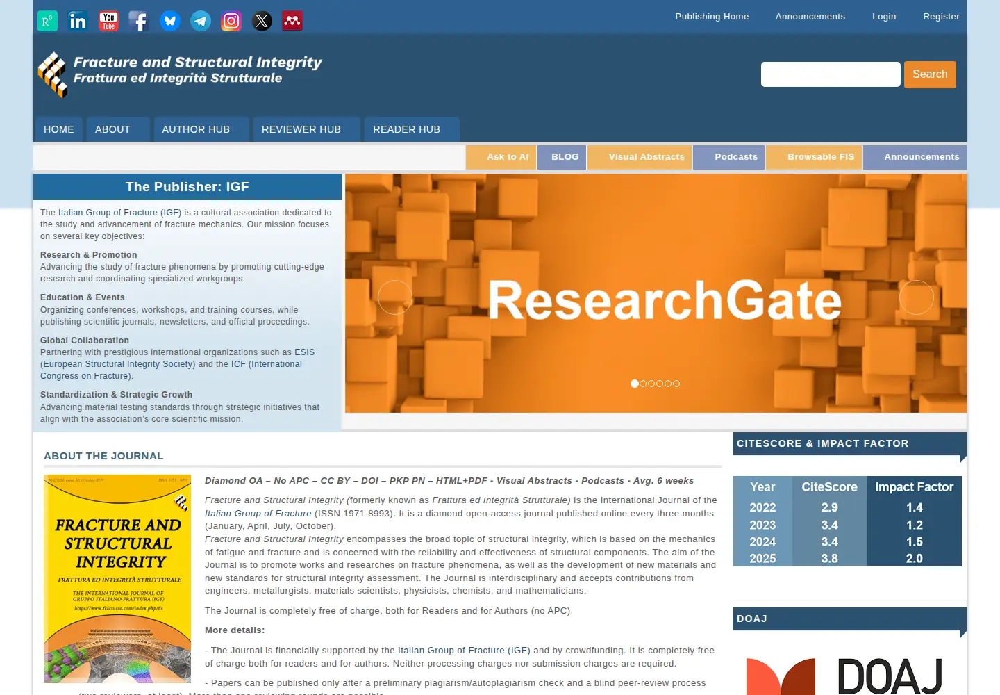 Captured homepage of fracturae.com in the current scan