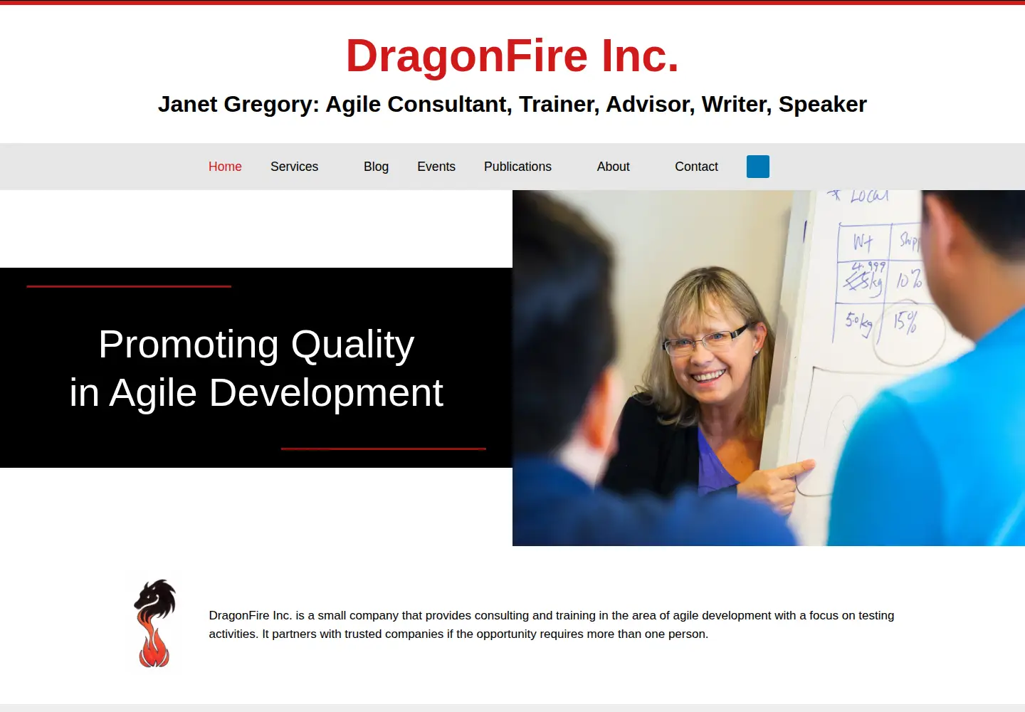 Screenshot of janetgregory.ca