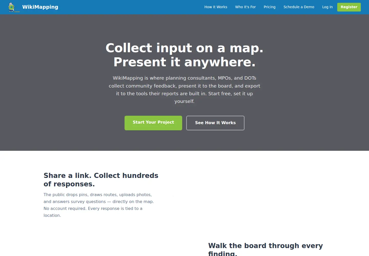Screenshot of wikimapping.com