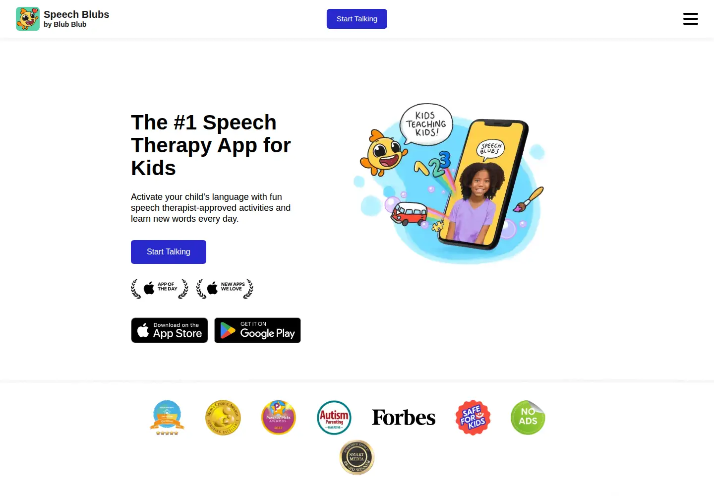 Screenshot of speechblubs.com