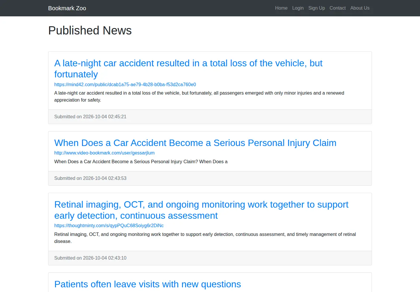 Screenshot of bookmarkzoo.win