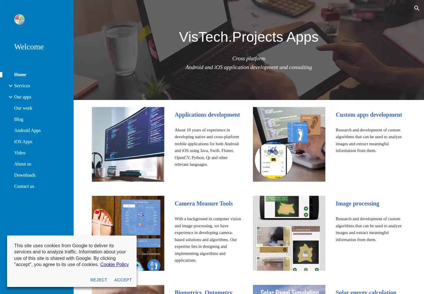 Screenshot of vistechprojects.com