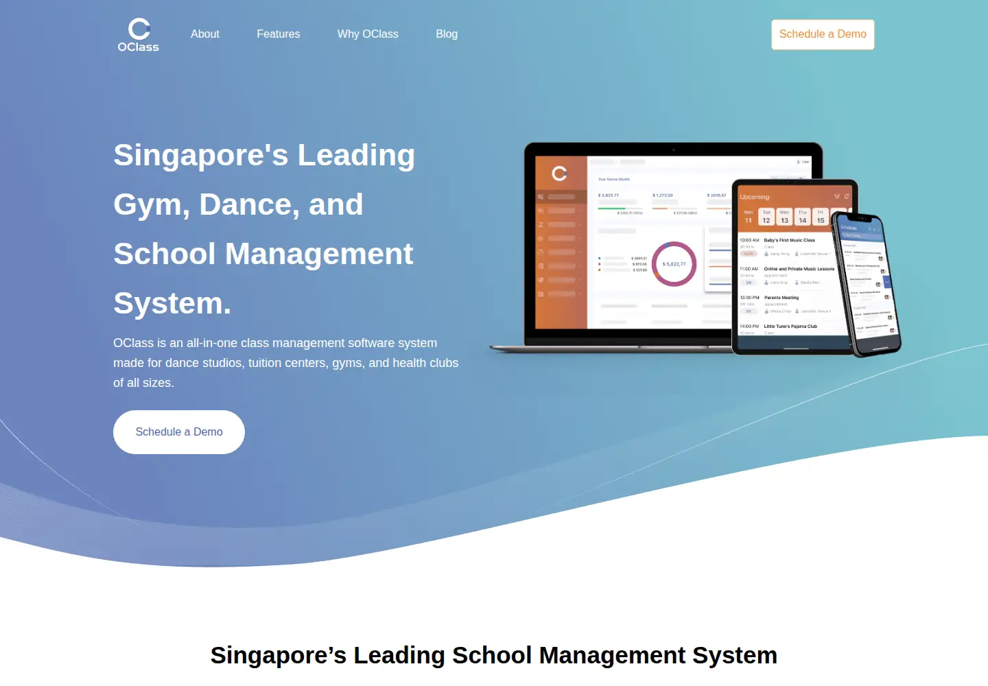 Captured homepage of oclass.app in the current scan