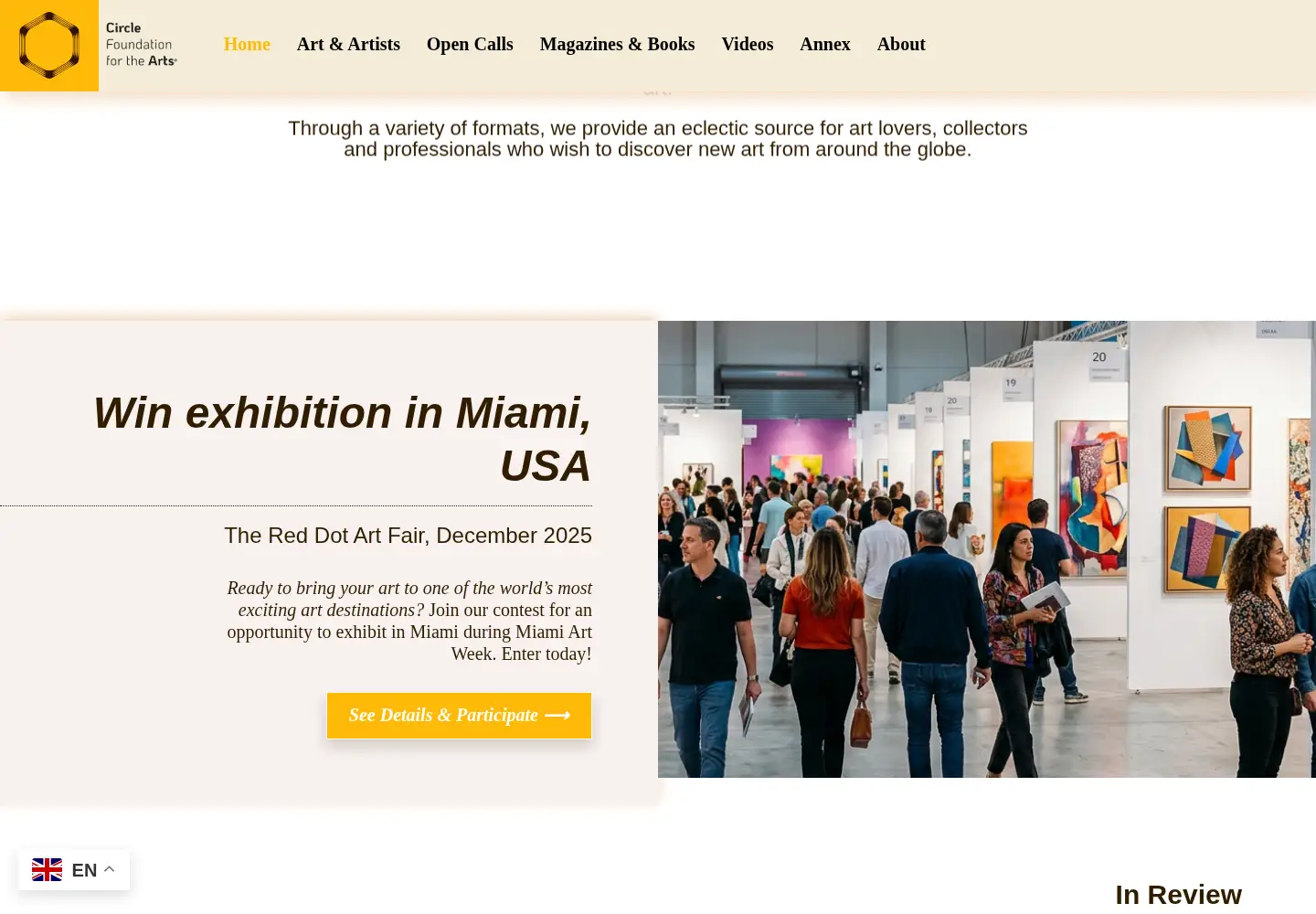 Captured homepage of circle-arts.com in the current scan