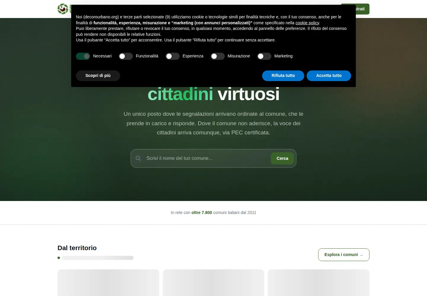 Captured homepage of decorourbano.org in the current scan
