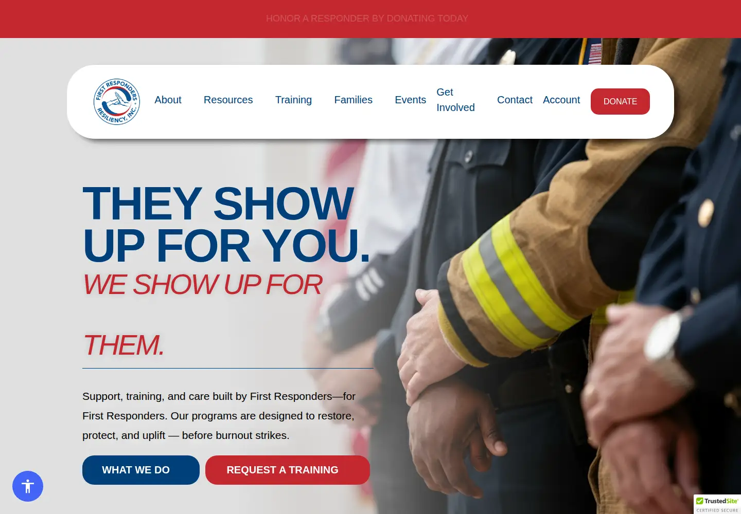 Captured homepage of resiliency1st.org in the current scan