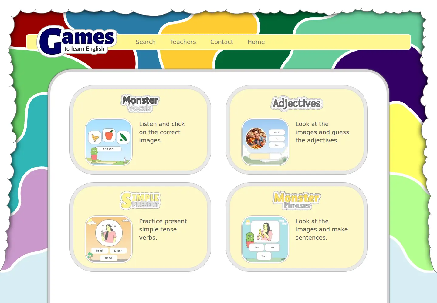 Screenshot of gamestolearnenglish.com