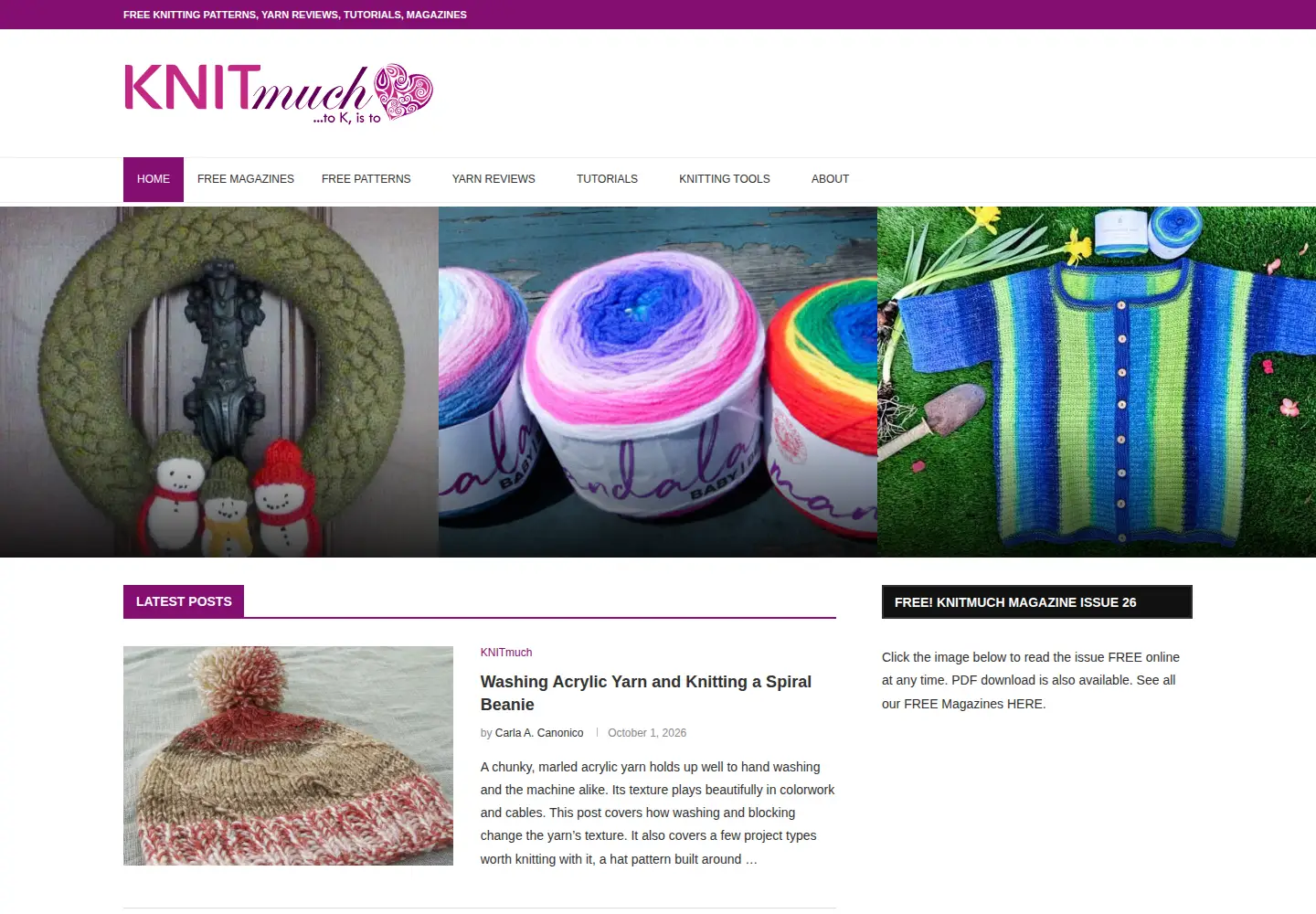 Captured homepage of knitmuch.com in the current scan