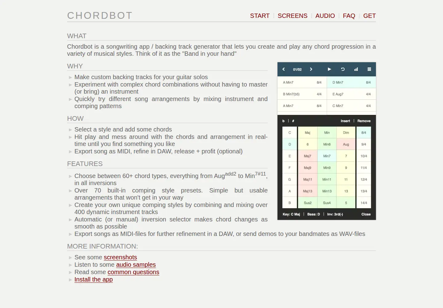 Screenshot of chordbot.com