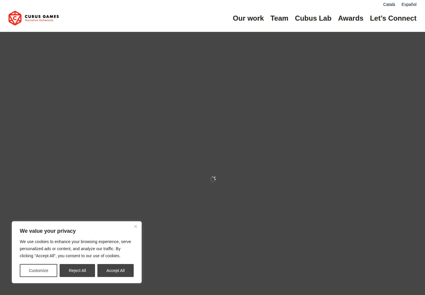 Captured homepage of cubusgames.com in the current scan
