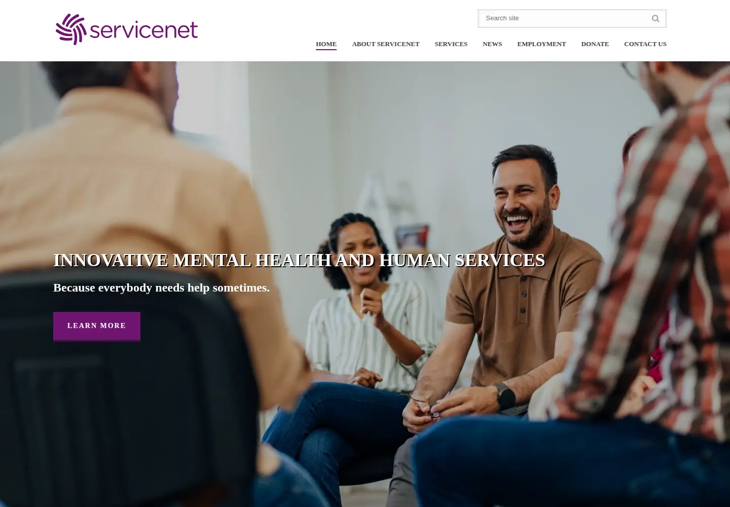 Screenshot of servicenet.org