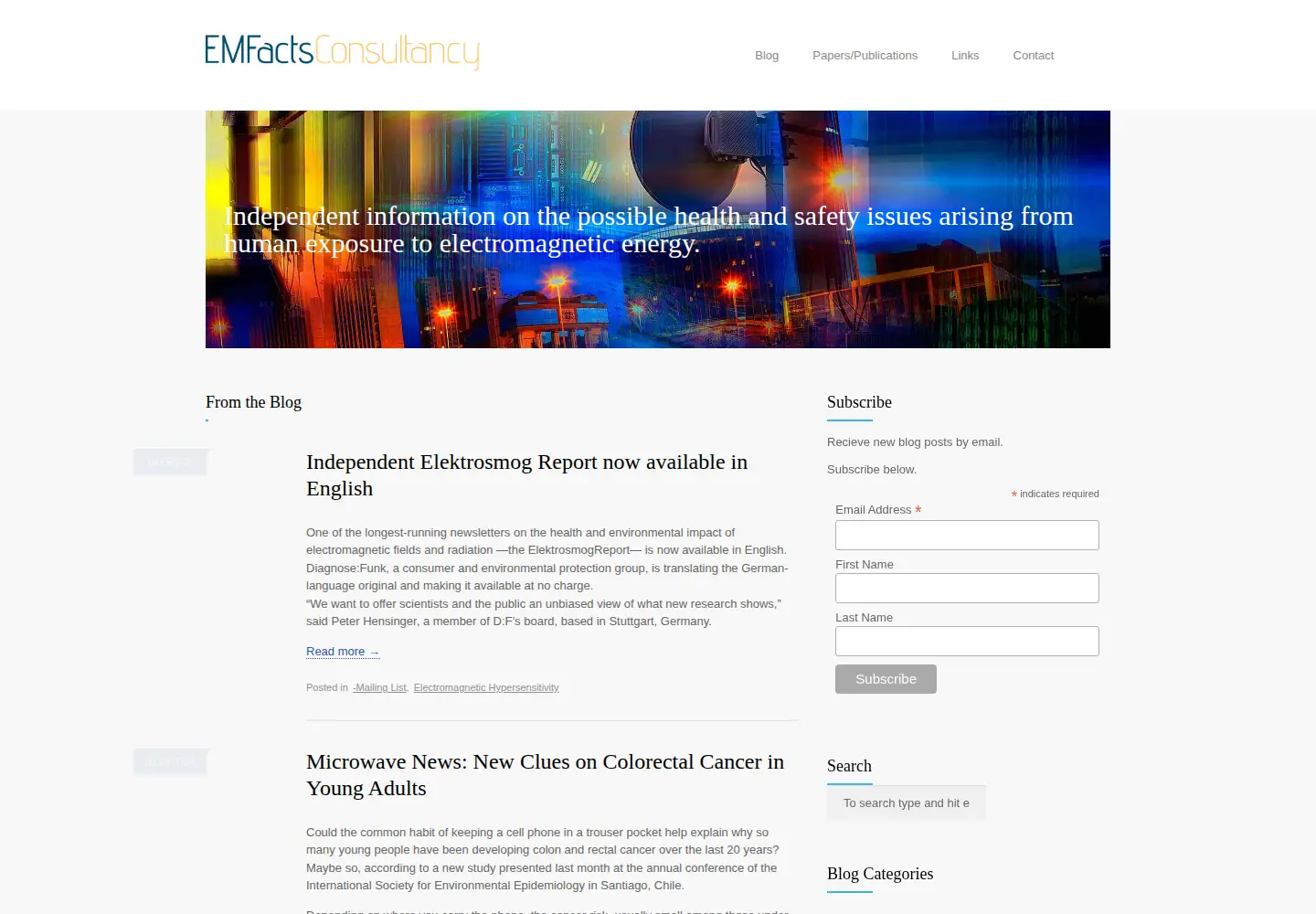 Screenshot of emfacts.com