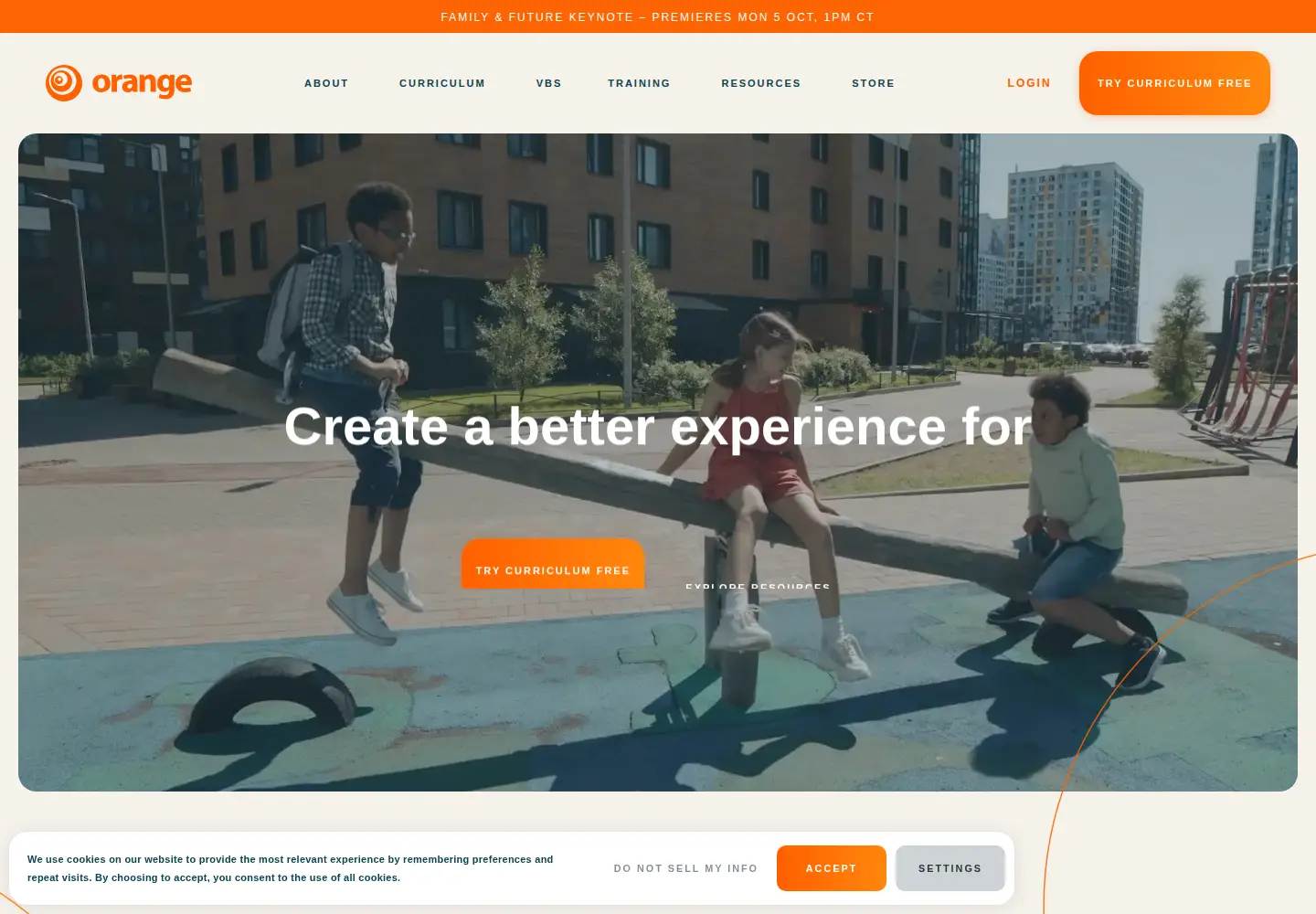 Screenshot of thinkorange.com