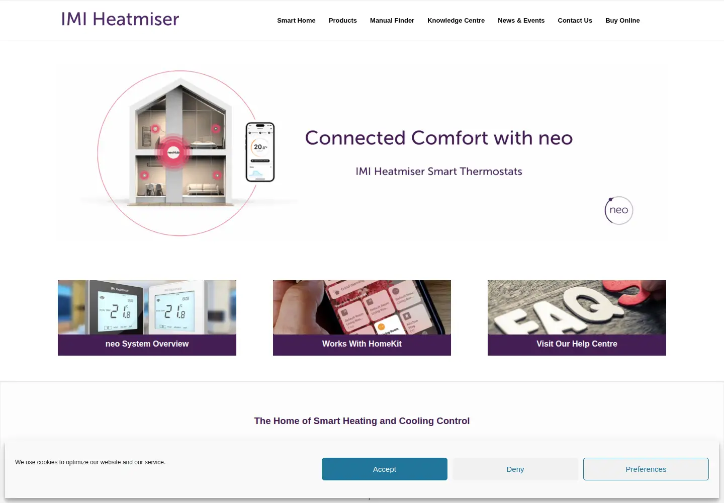 Screenshot of heatmiser.com