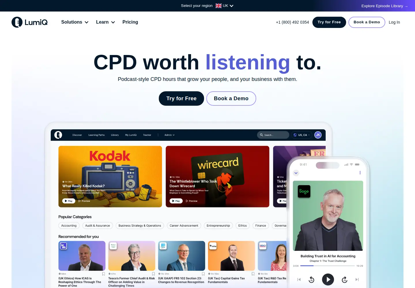 Screenshot of lumiqlearn.com