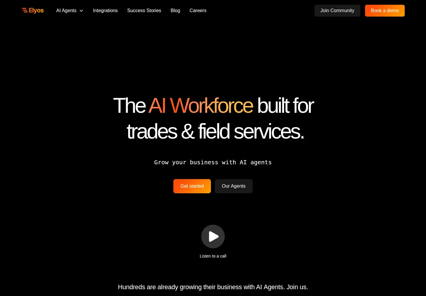 Captured homepage of elyos.ai in the current scan