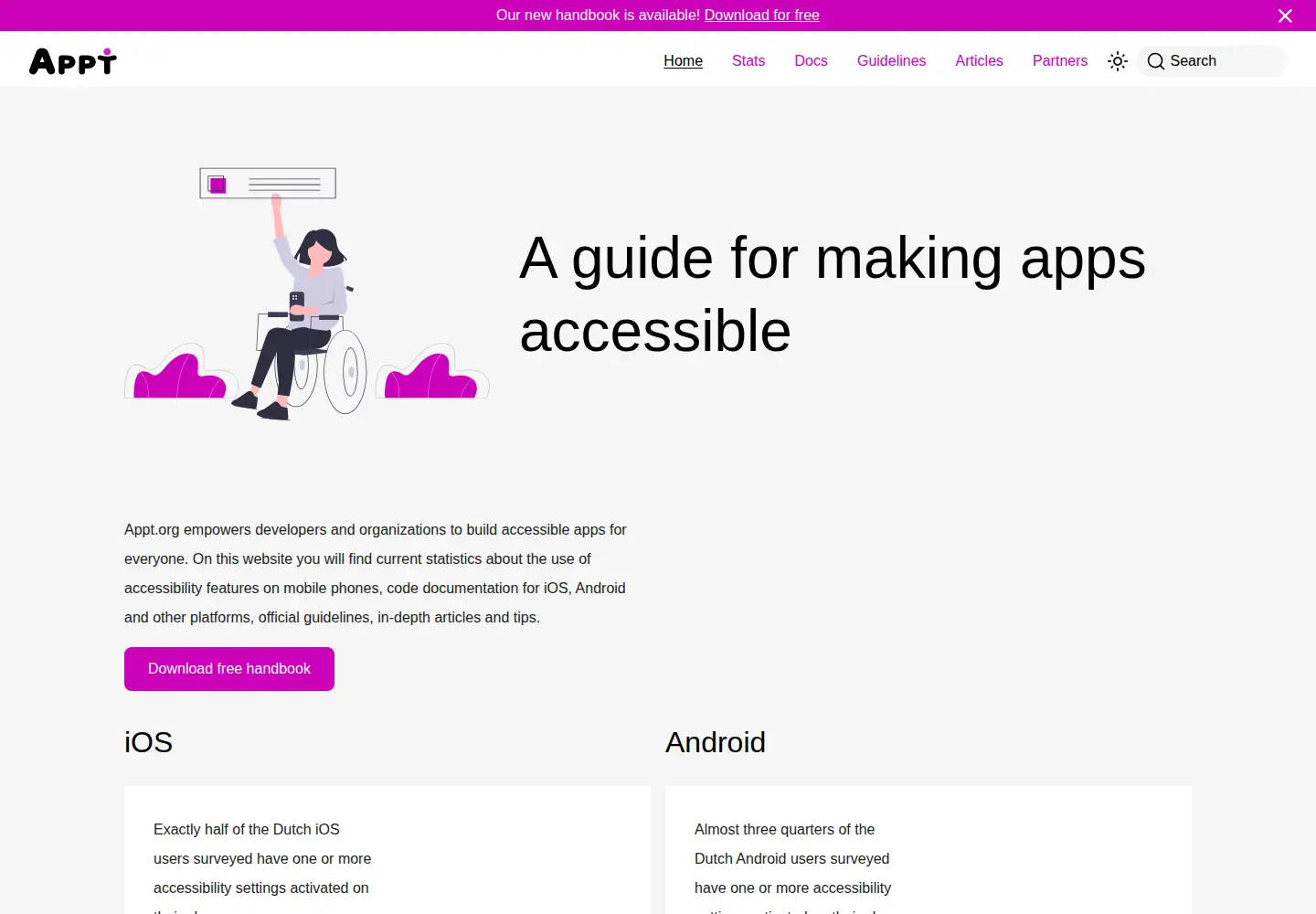 Captured homepage of appt.org in the current scan