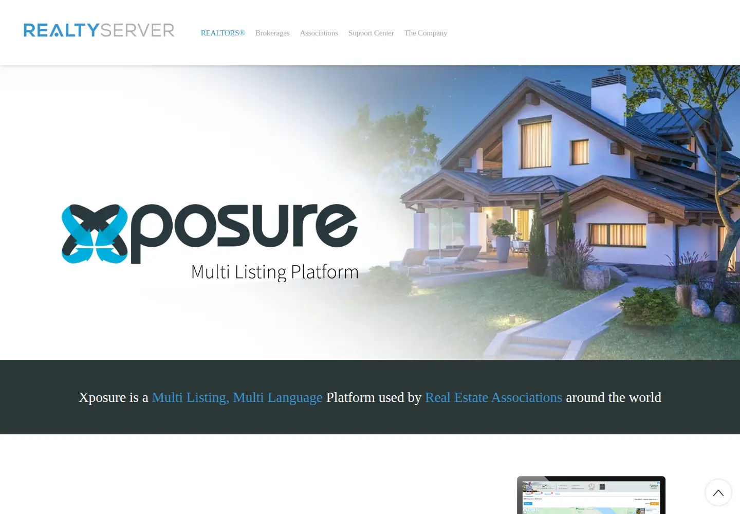 Captured homepage of realtyserver.com in the current scan