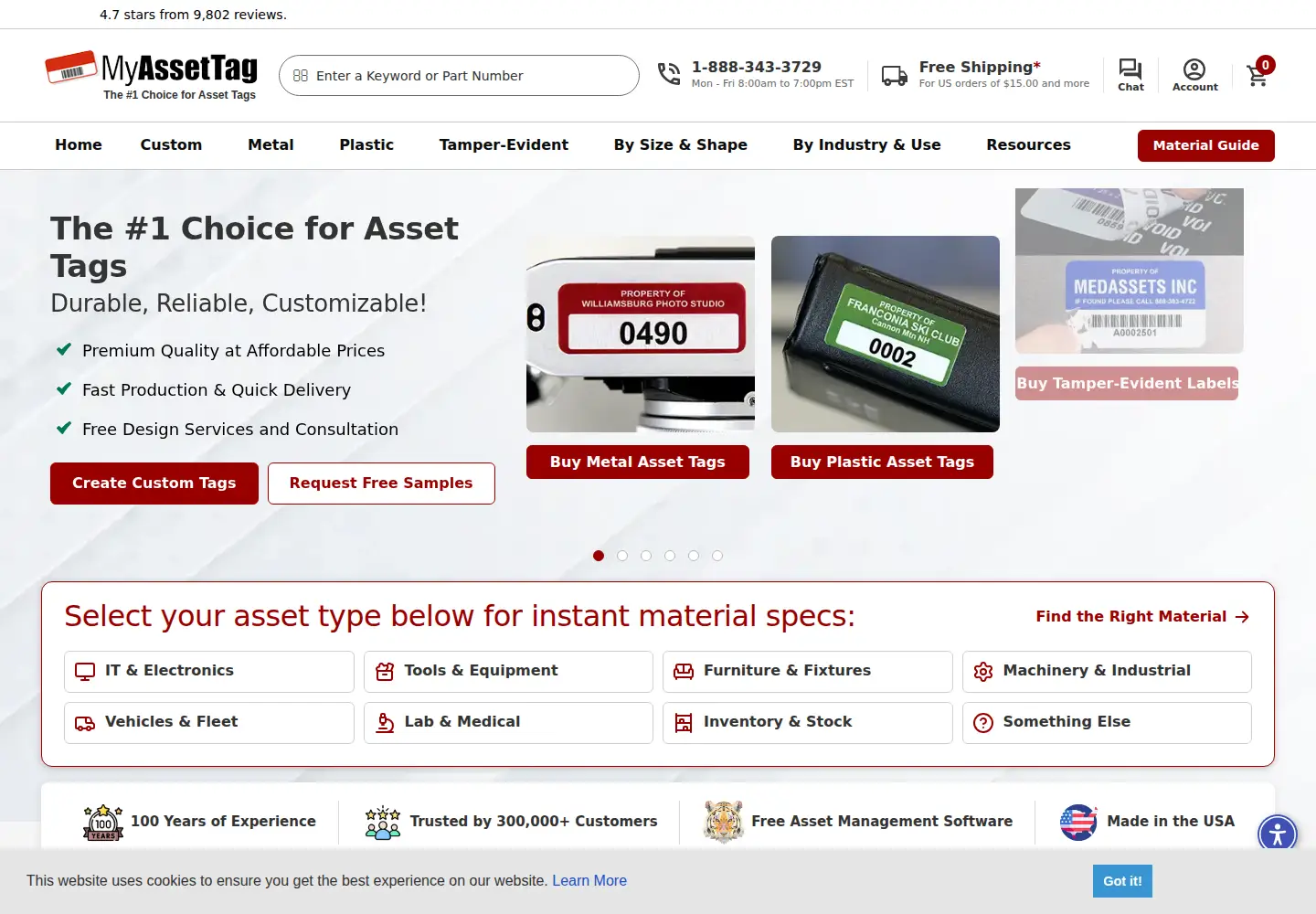 Screenshot of myassettag.com