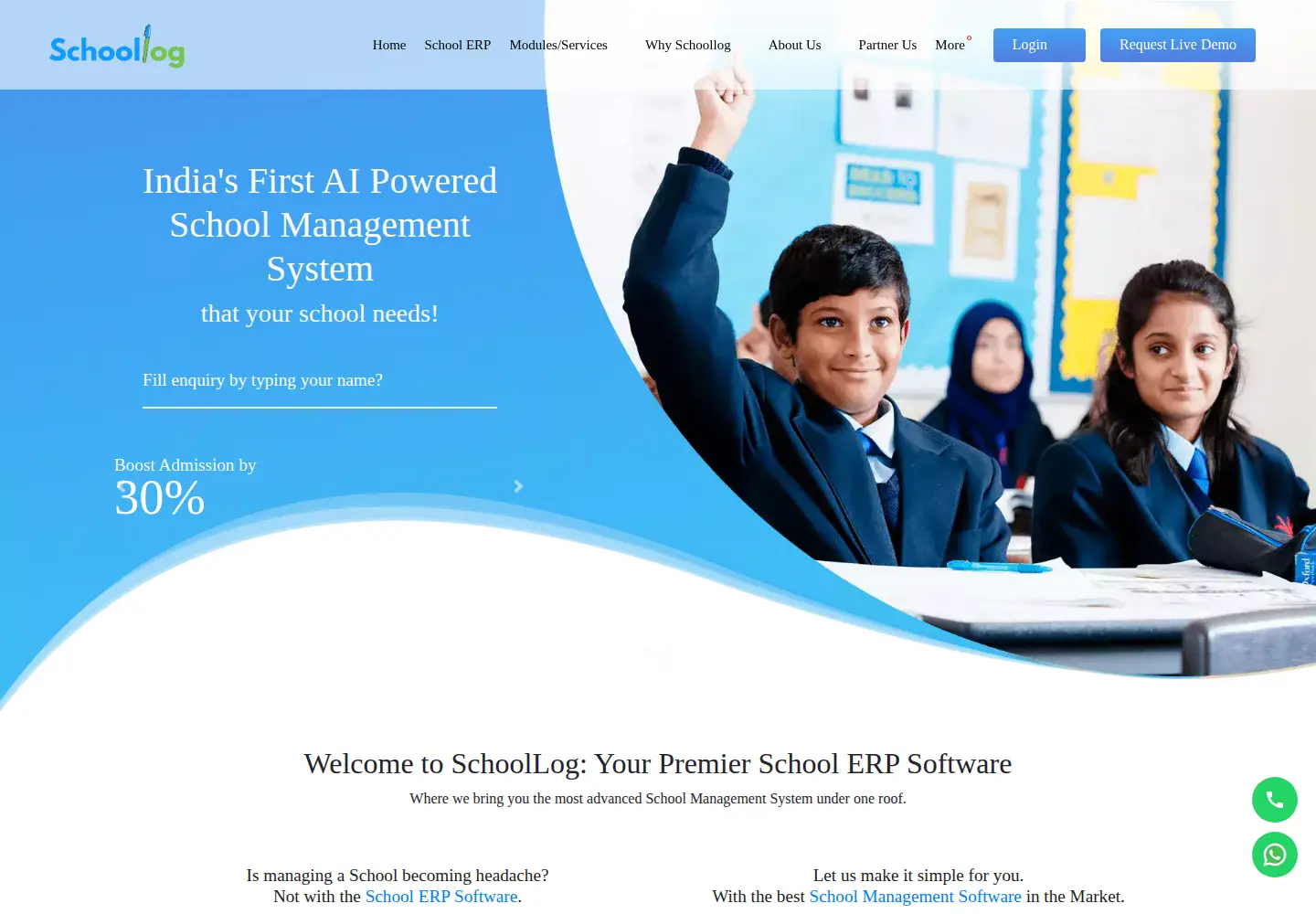 Screenshot of schoollog.in