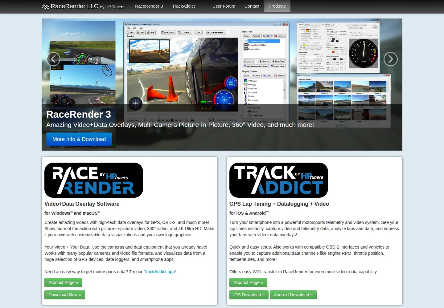Screenshot of racerender.com