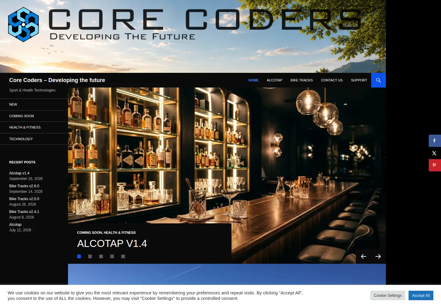Captured homepage of corecoders.com in the current scan