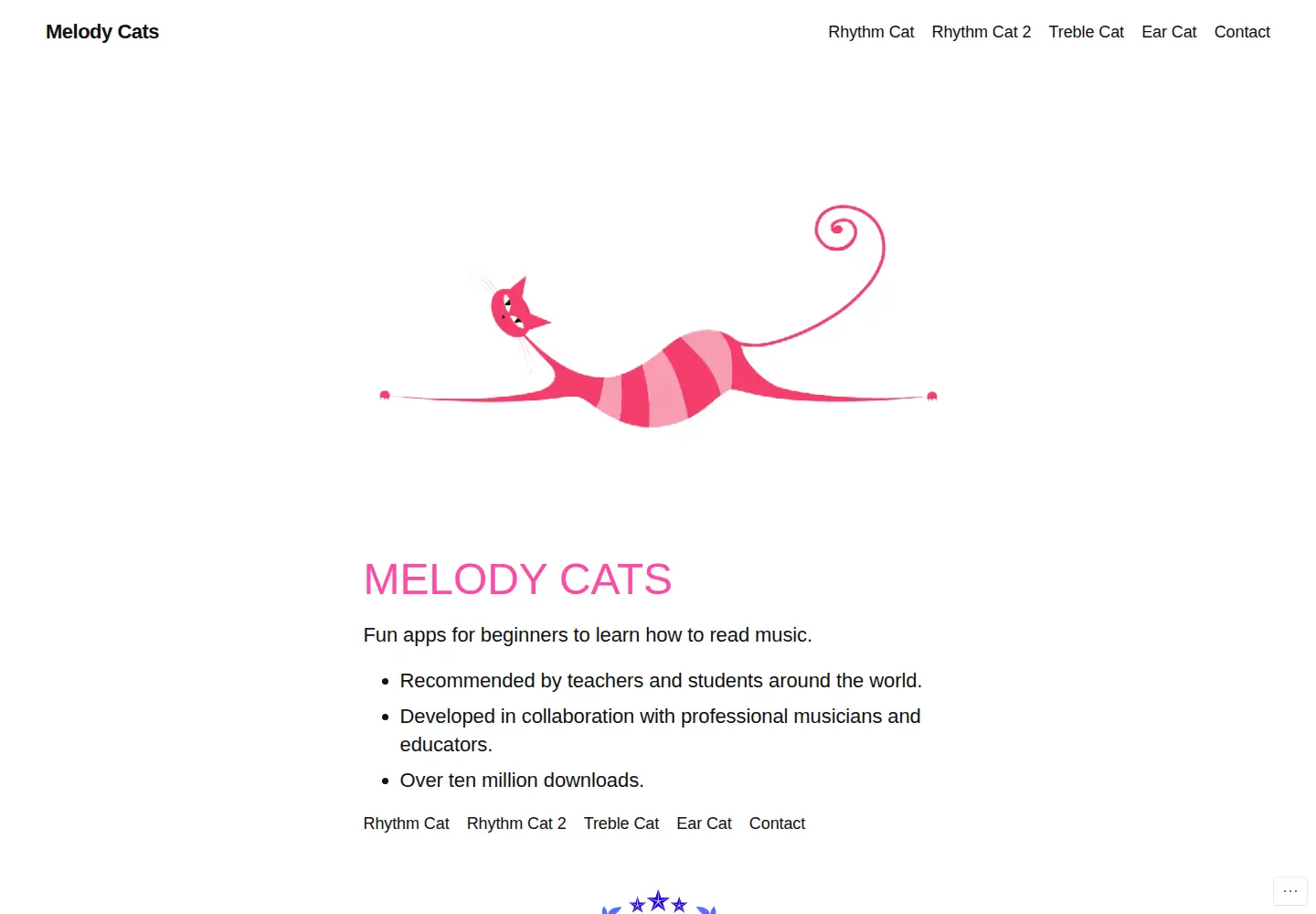 Captured homepage of melodycats.com in the current scan