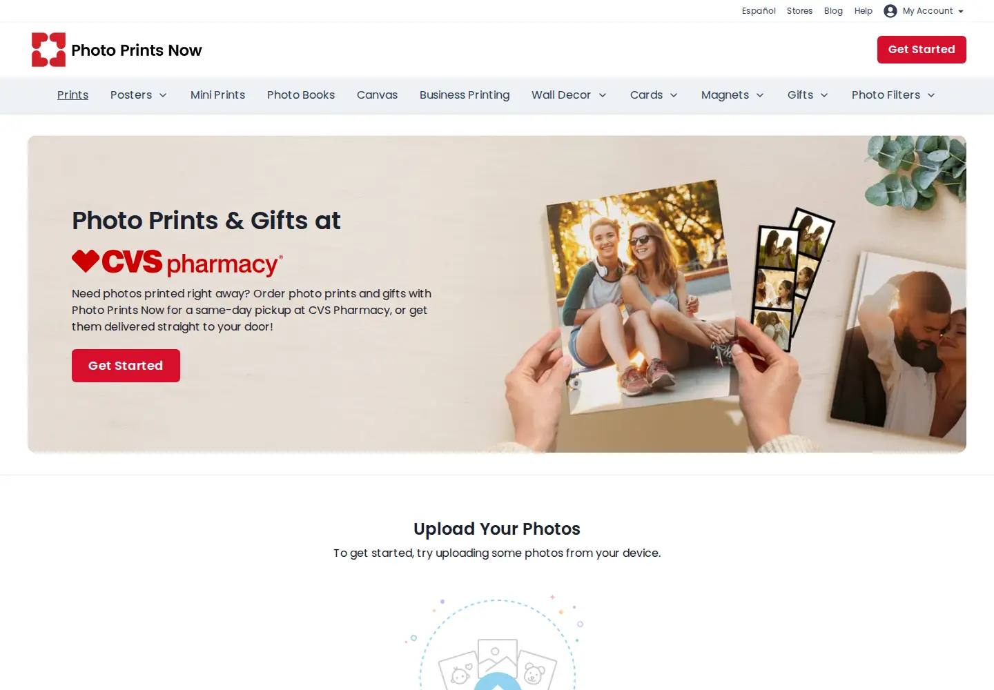 Screenshot of photoprintsnow.com