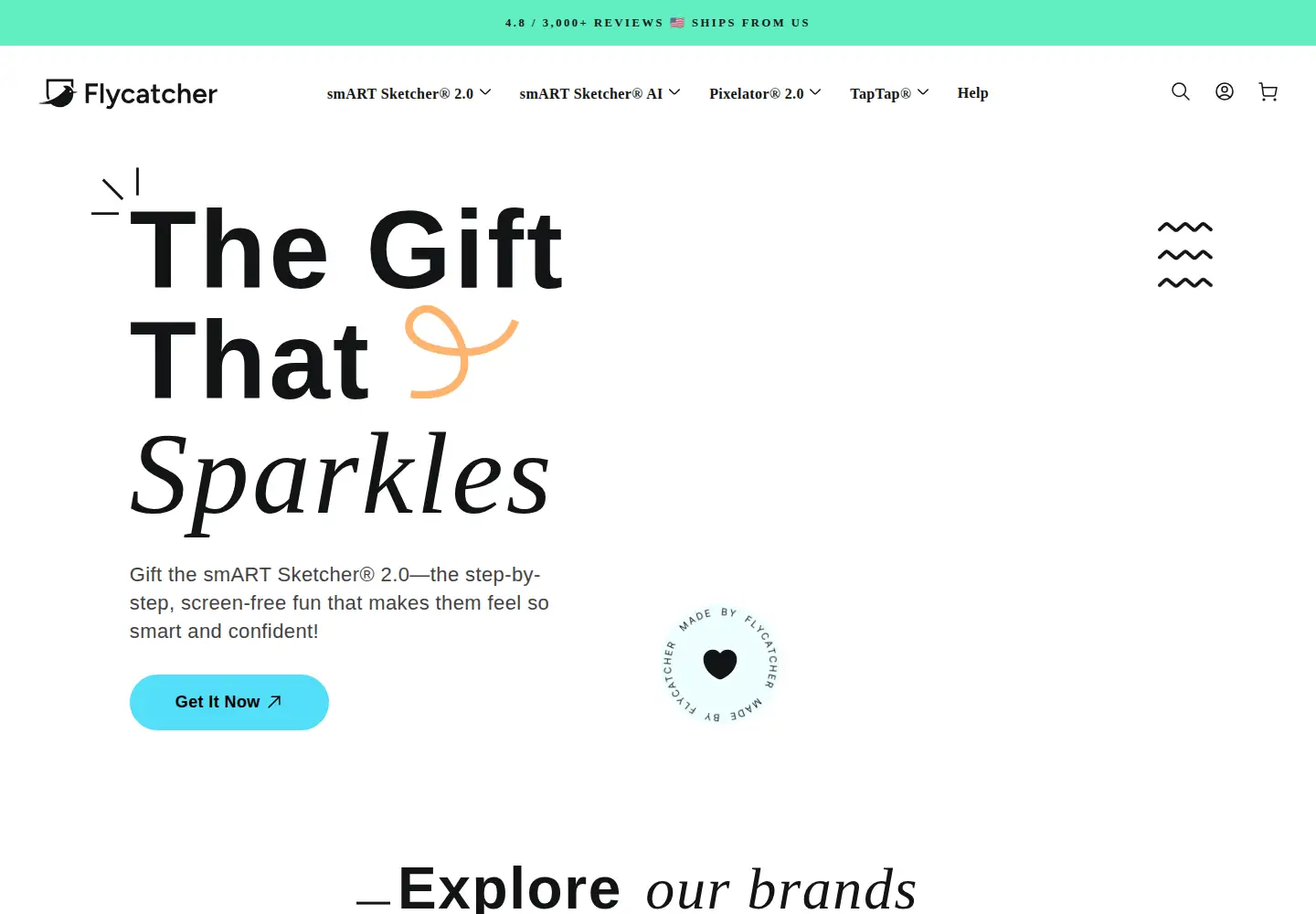 Captured homepage of flycatcher.toys in the current scan