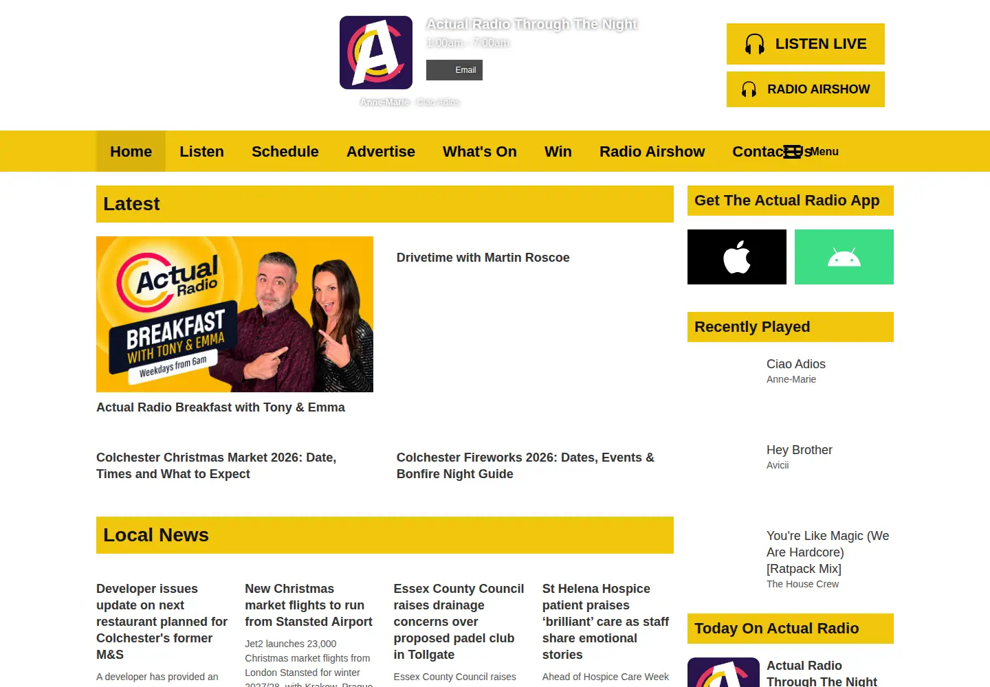 Screenshot of actualradio.com