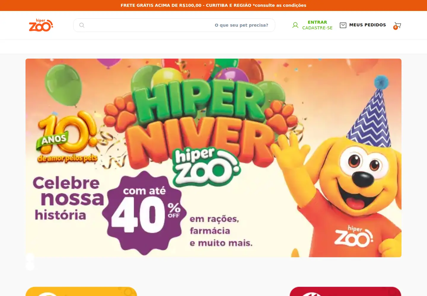 Screenshot of hiperzoo.com.br