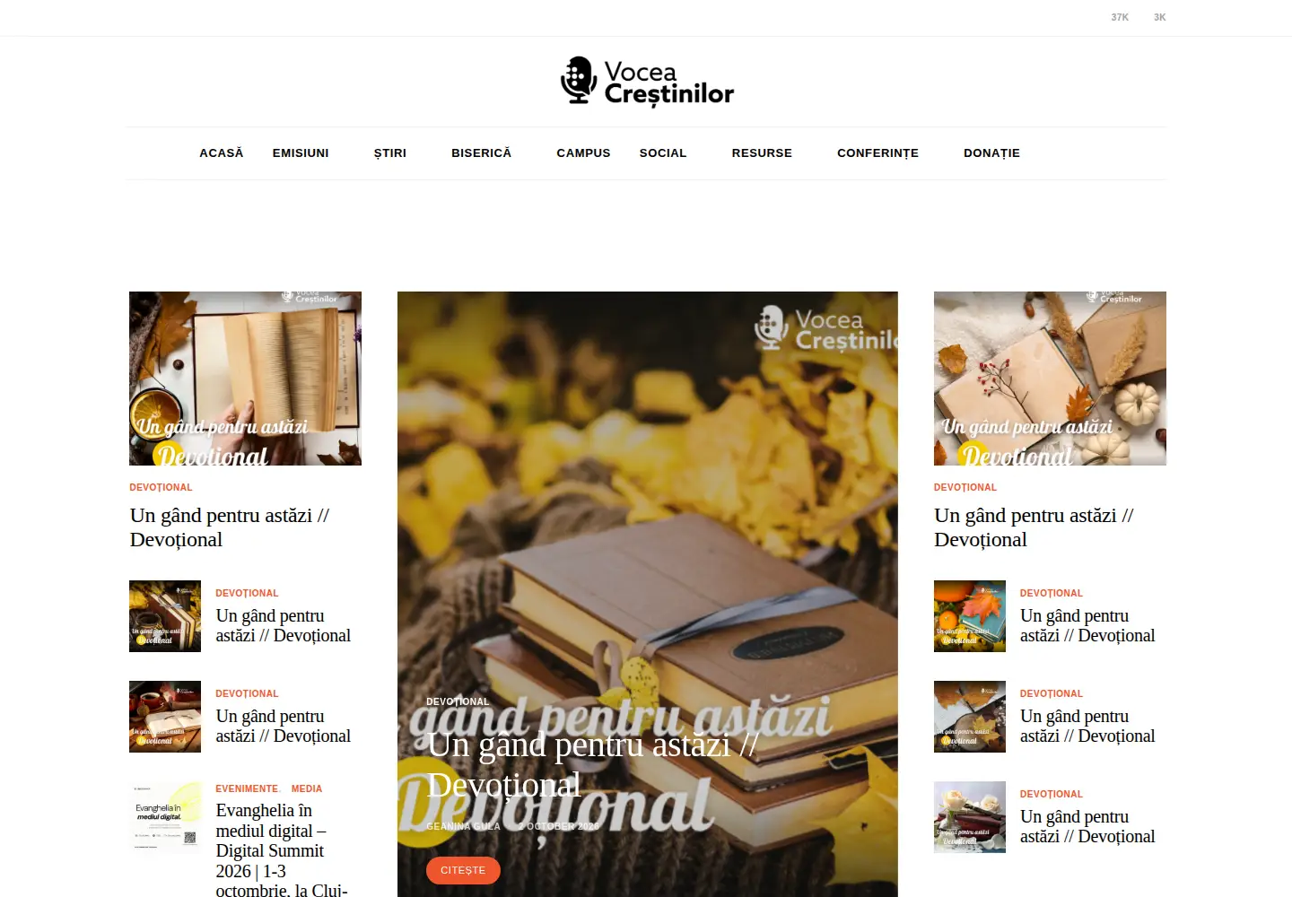 Screenshot of voceacrestinilor.com