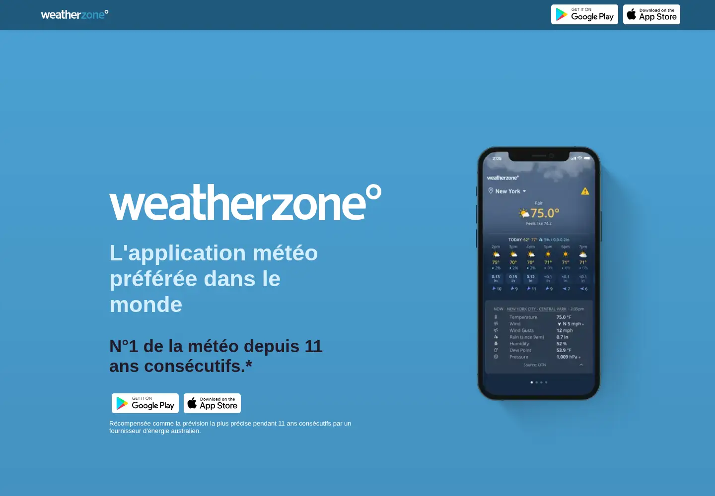 Captured homepage of weatherzone.com in the current scan