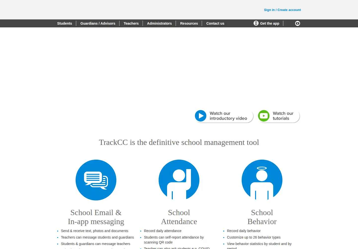 Captured homepage of trackcc.org in the current scan