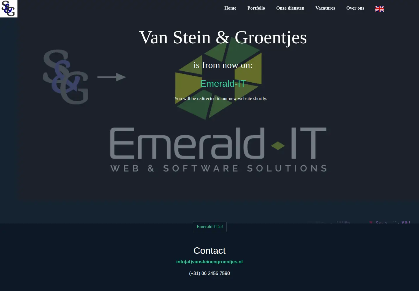 Screenshot of vansteinengroentjes.nl