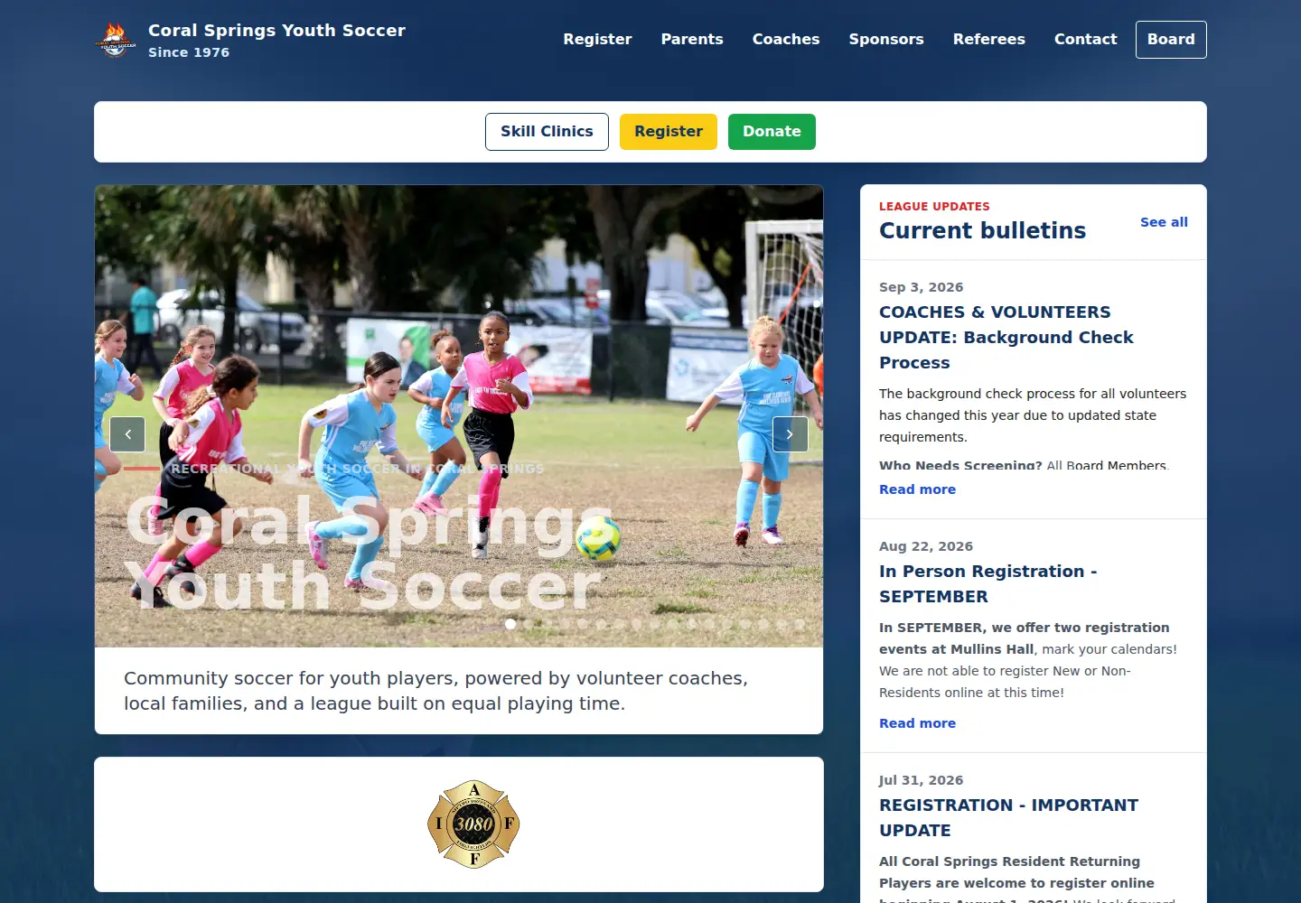 Captured homepage of csys.org in the current scan
