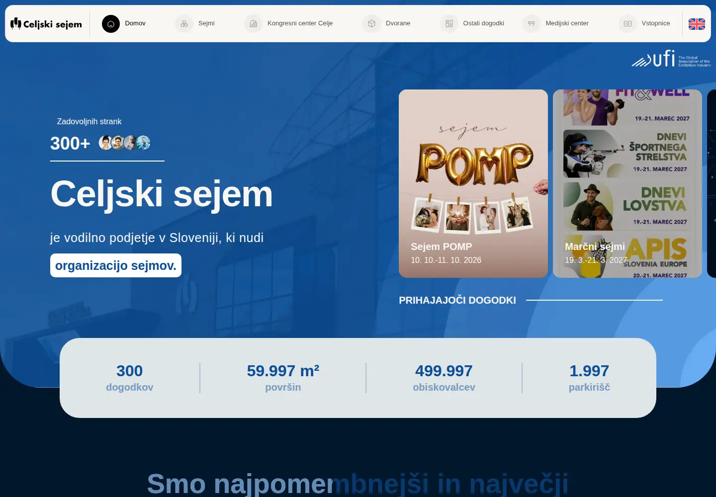 Captured homepage of ce-sejem.si in the current scan