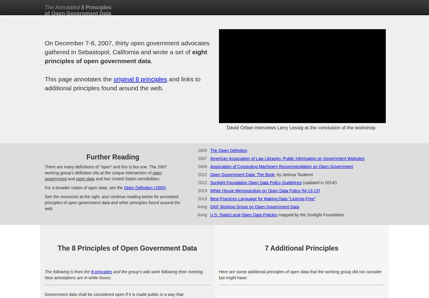 Screenshot of opengovdata.org
