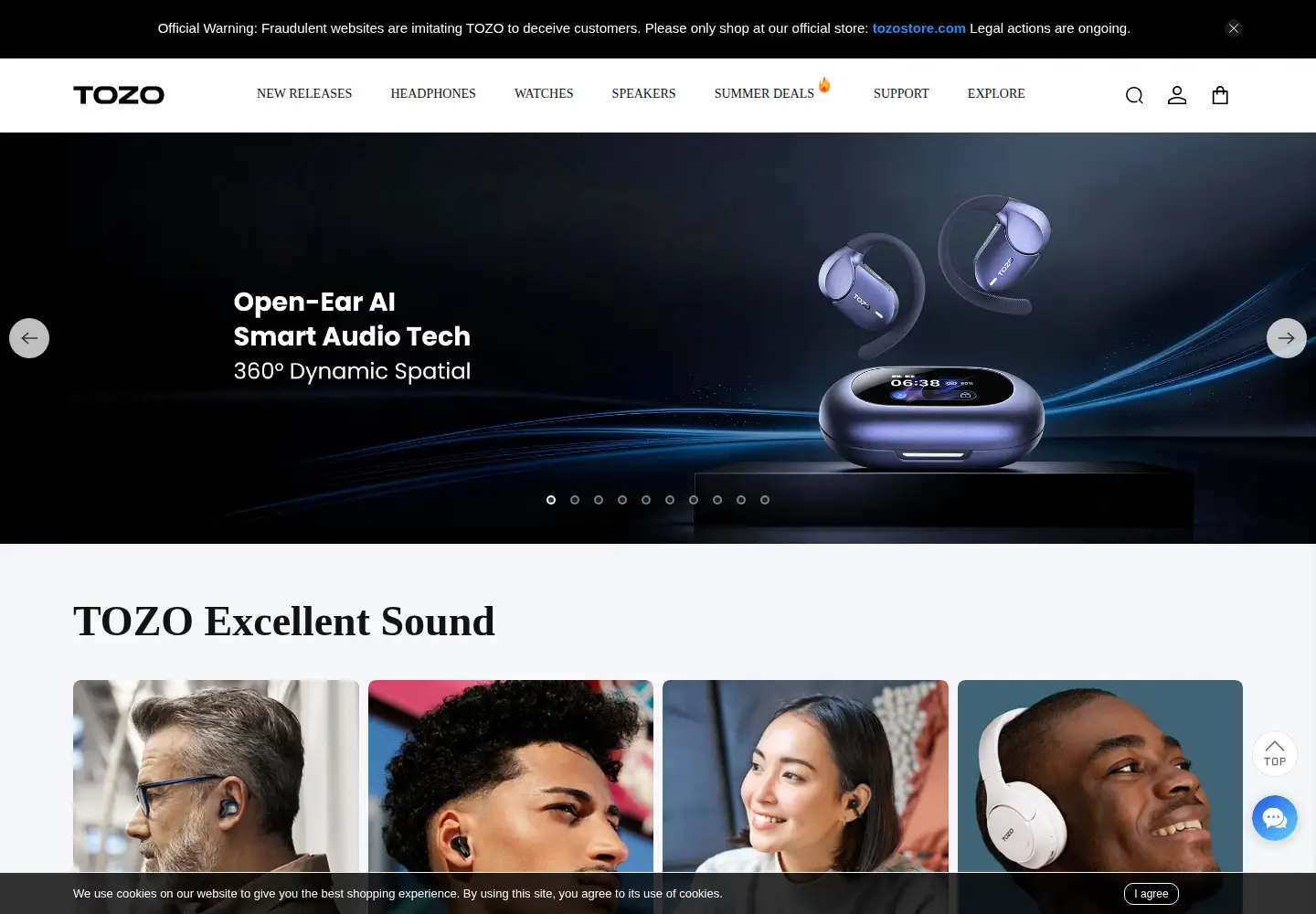 Captured homepage of tozostore.com in the current scan