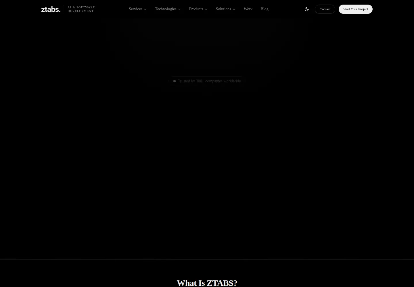 Captured homepage of ztabs.co in the current scan