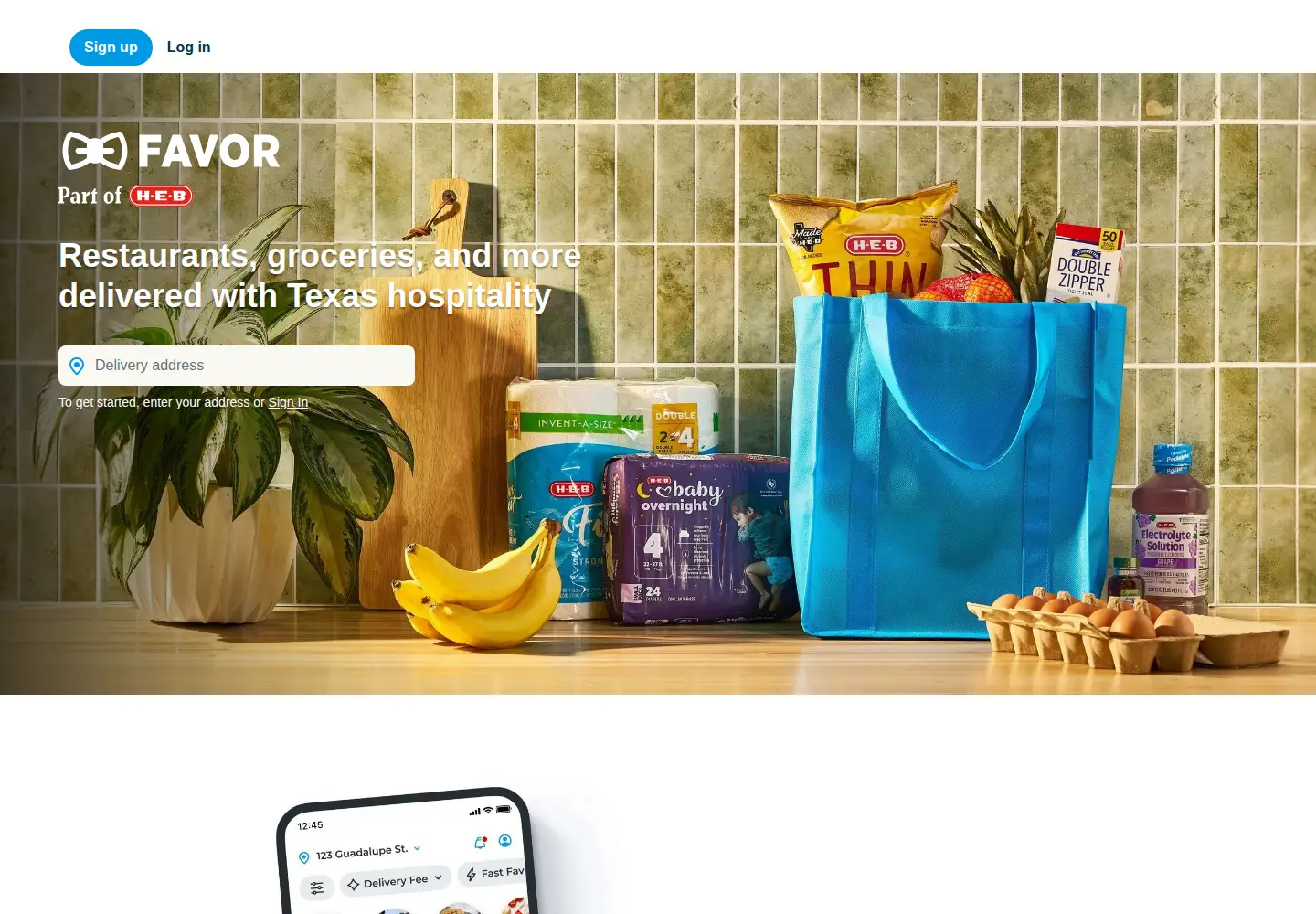 Captured homepage of favordelivery.com in the current scan