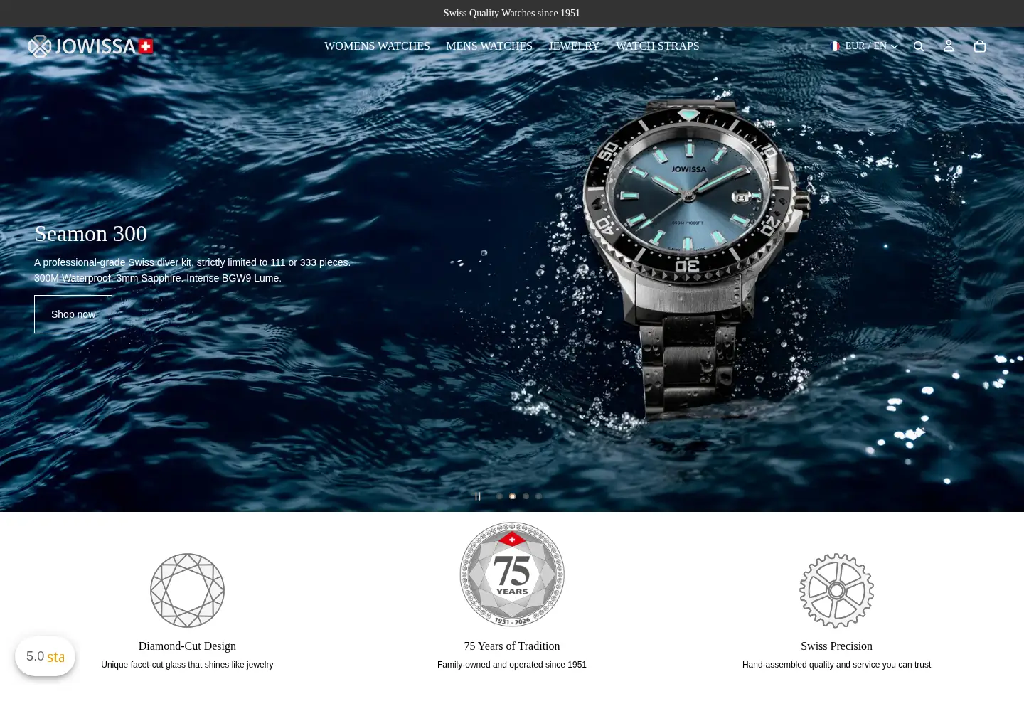 Captured homepage of jowissa.com in the current scan