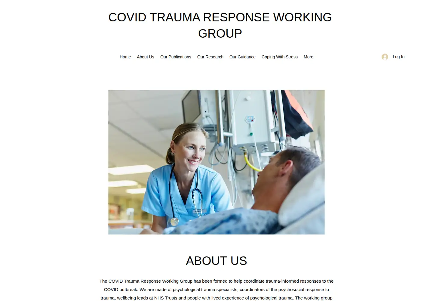 Captured homepage of traumagroup.org in the current scan