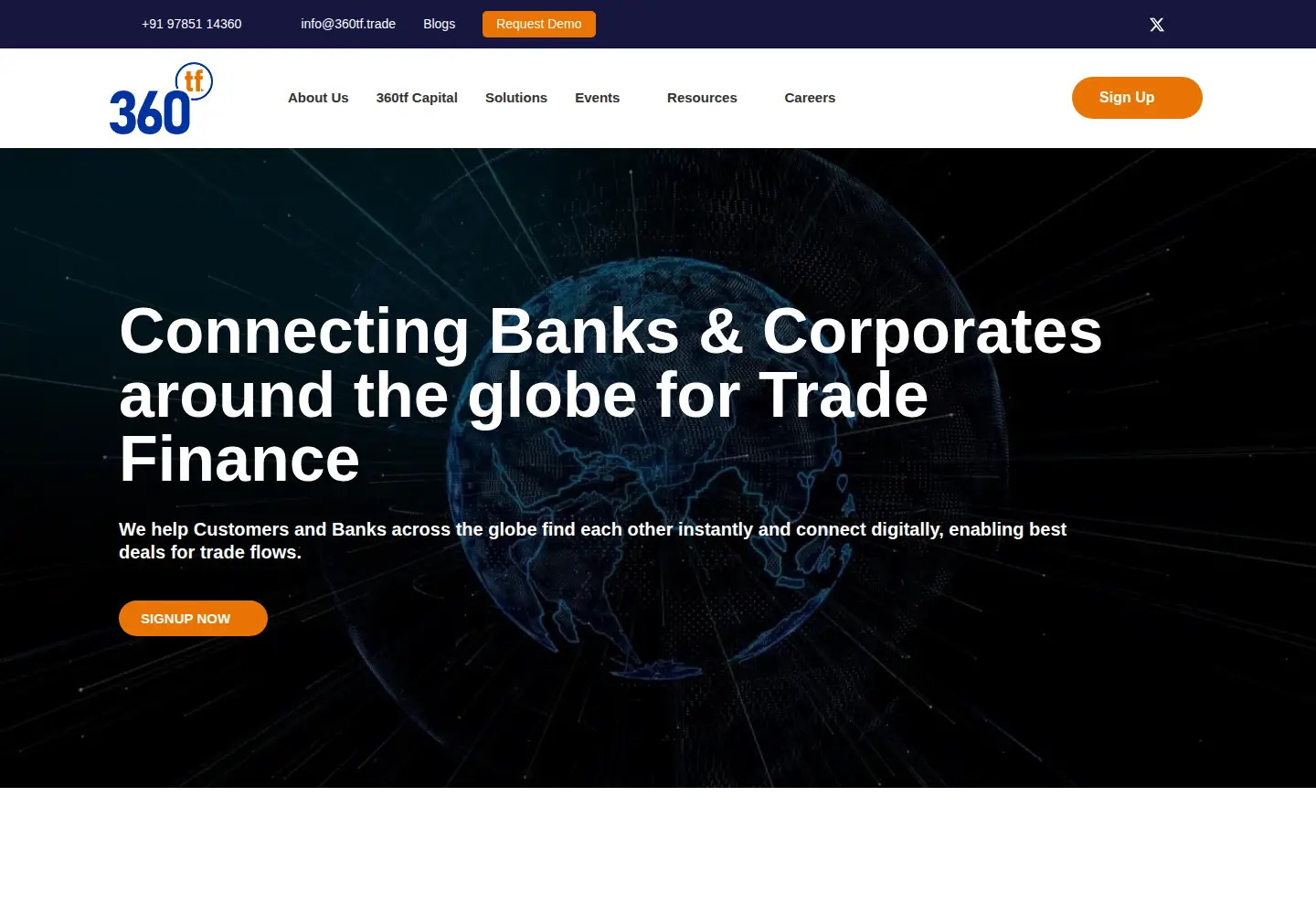 Captured homepage of 360tf.trade in the current scan