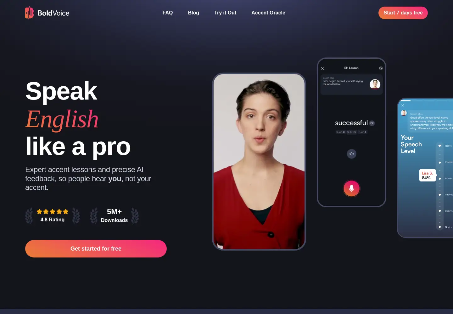 Screenshot of boldvoice.com