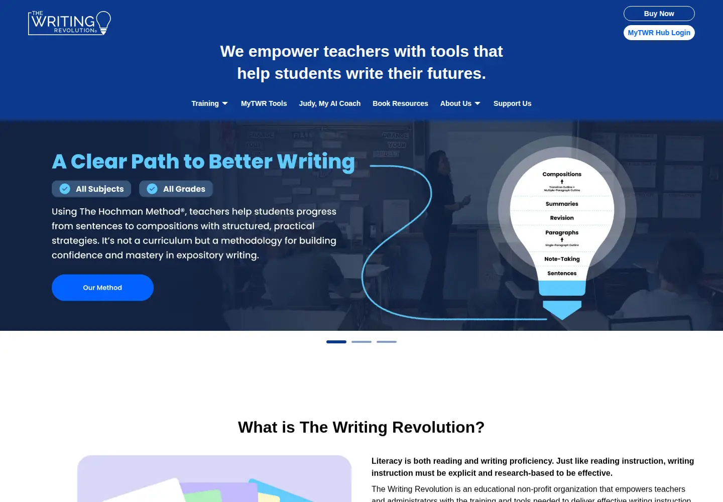 Screenshot of thewritingrevolution.org